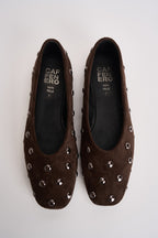 Ballerine donna con borchie in suede moro 3002 MORO CAFFÈ NERO 