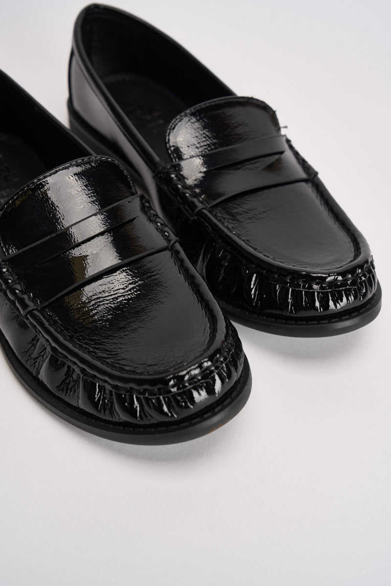 Mocassini donna in vernice nera 3060 NERO CAFFÈ NERO 