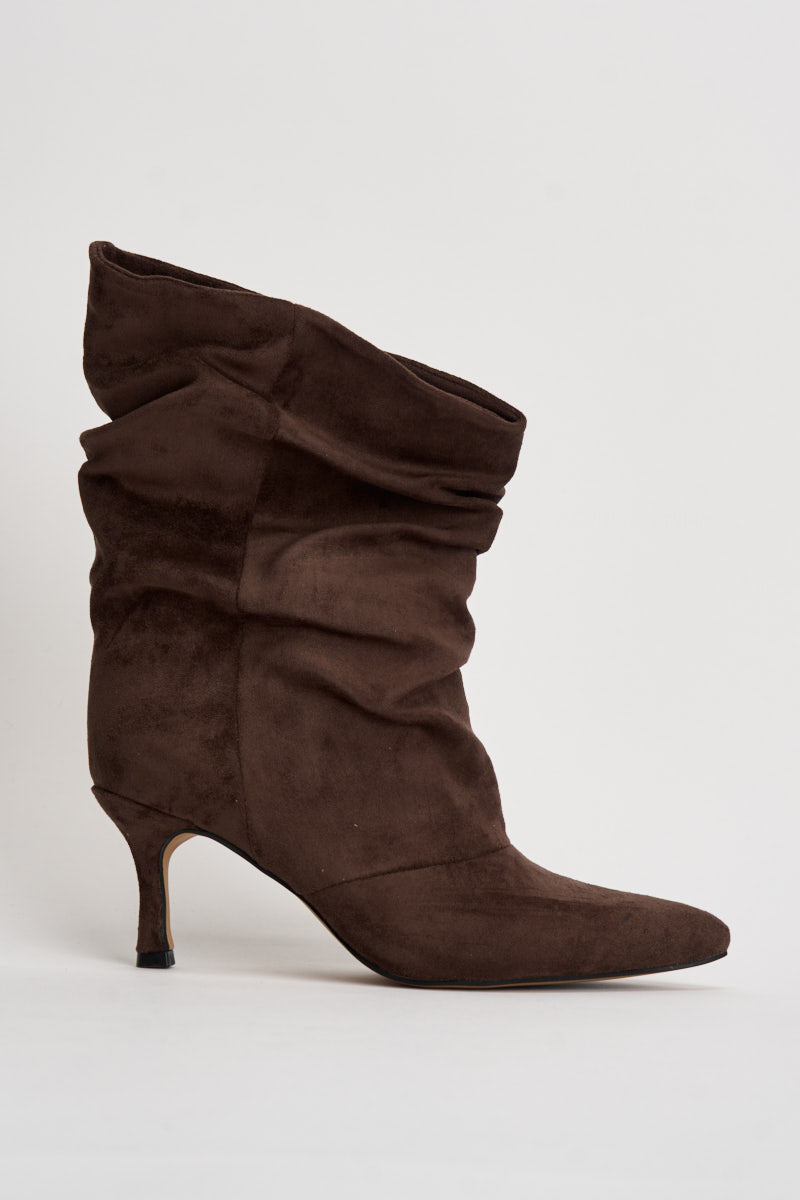 Stivaletti donna in suede marrone scuro 3520 MORO CAFFÈ NERO 