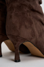 Stivaletti donna in suede marrone scuro 3520 MORO CAFFÈ NERO 