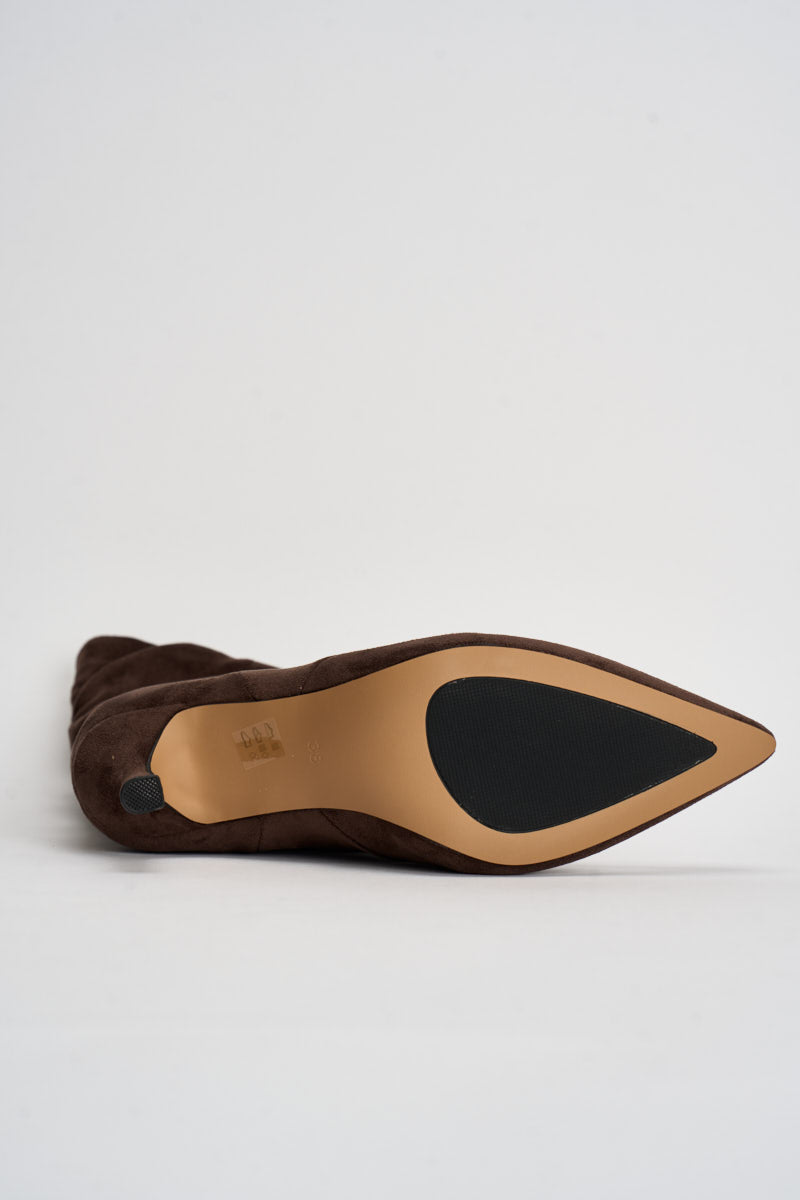 Stivaletti donna in suede marrone scuro 3520 MORO CAFFÈ NERO 