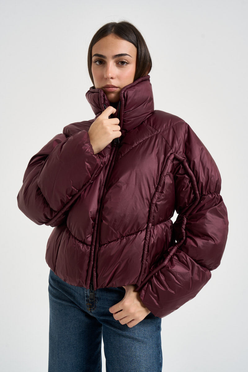 Piumino donna collo alto burgundy G225431W AUB CANADIAN 