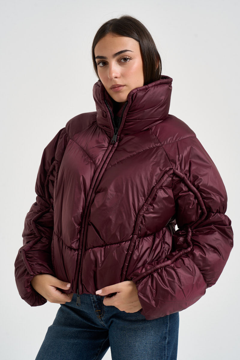 Piumino donna collo alto burgundy G225431W AUB CANADIAN 