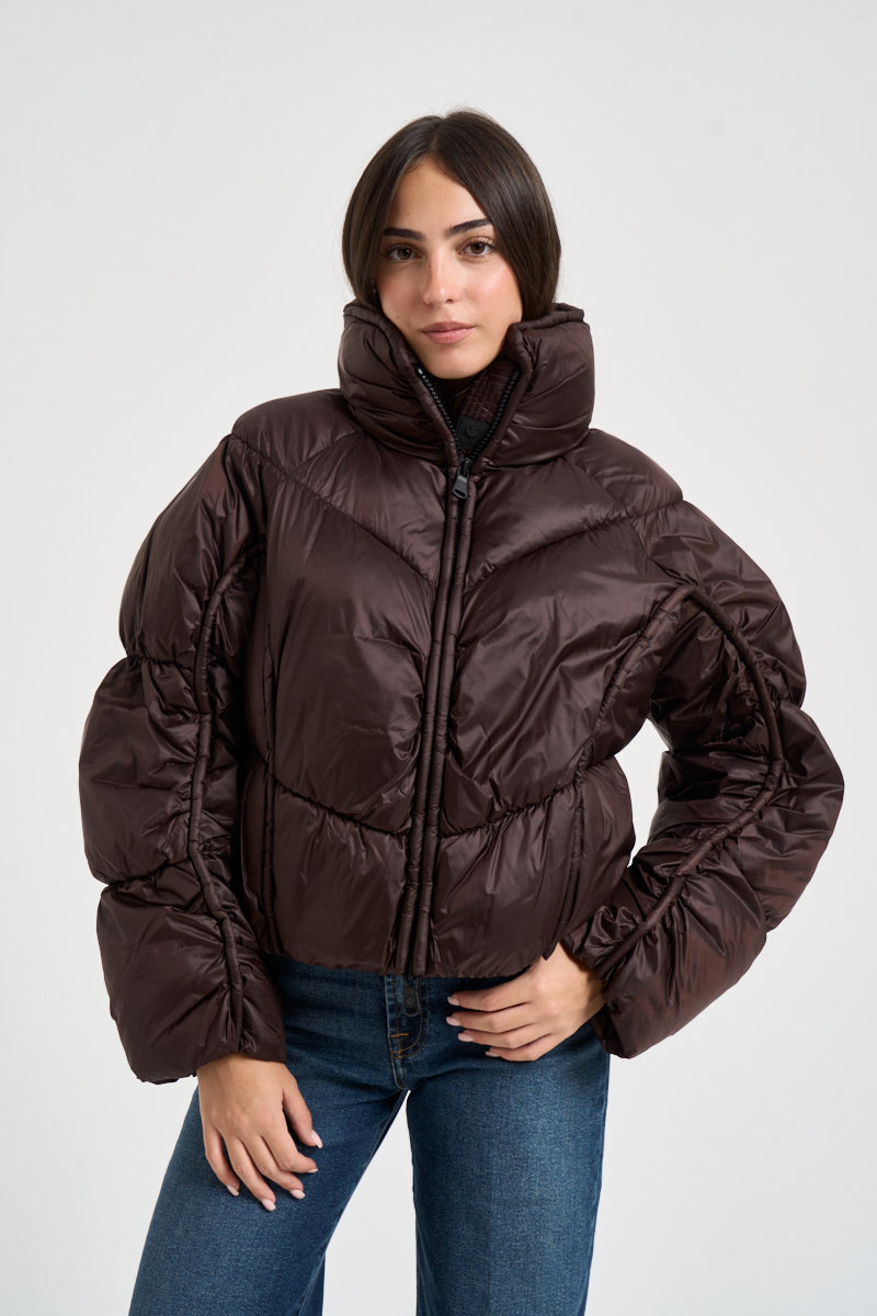 Piumino donna collo alto marrone scuro G225431W BKCOF CANADIAN 