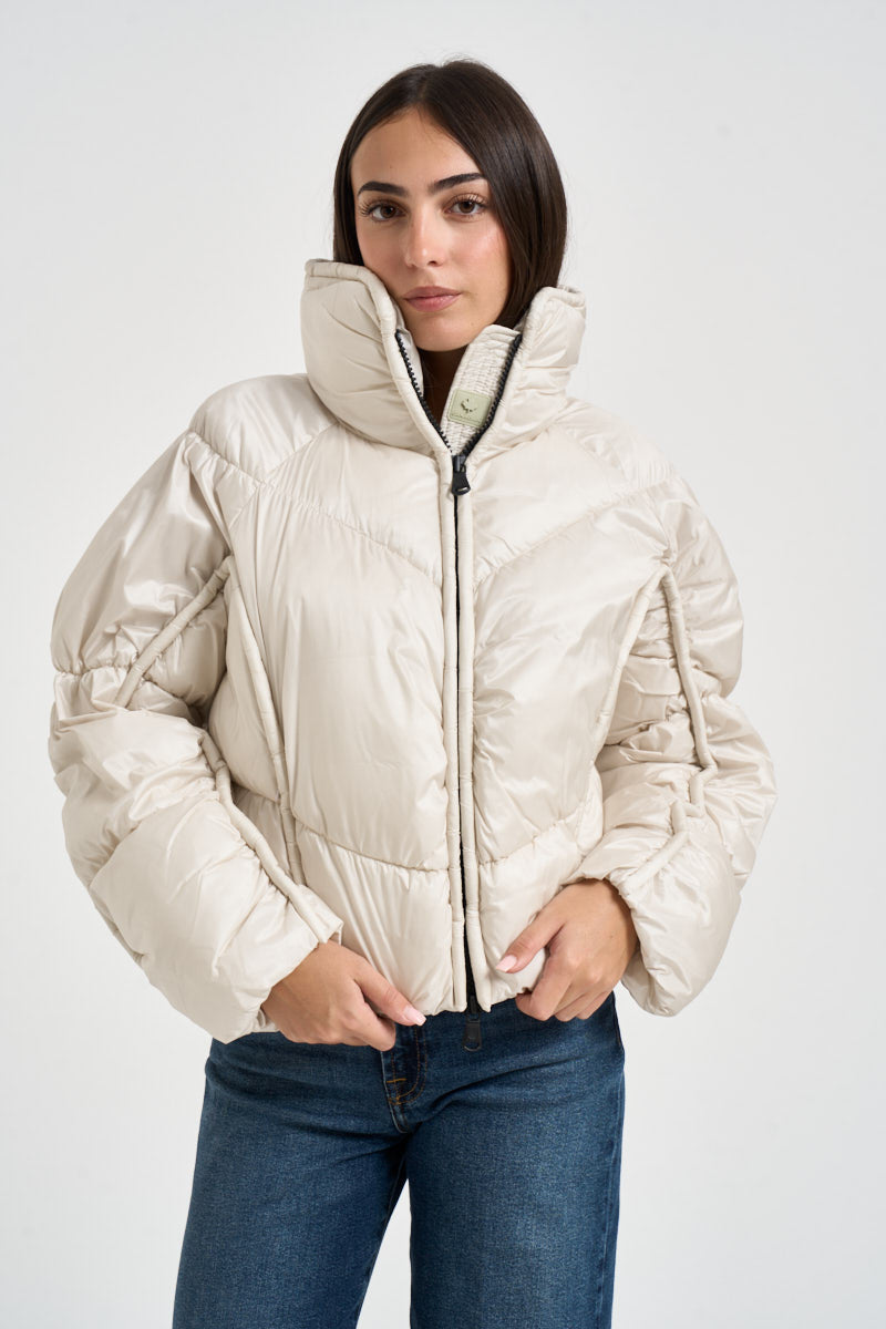 Piumino donna collo alto bianco latte G225431W WHSAN CANADIAN 
