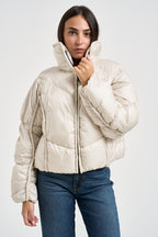 Piumino donna collo alto bianco latte G225431W WHSAN CANADIAN 