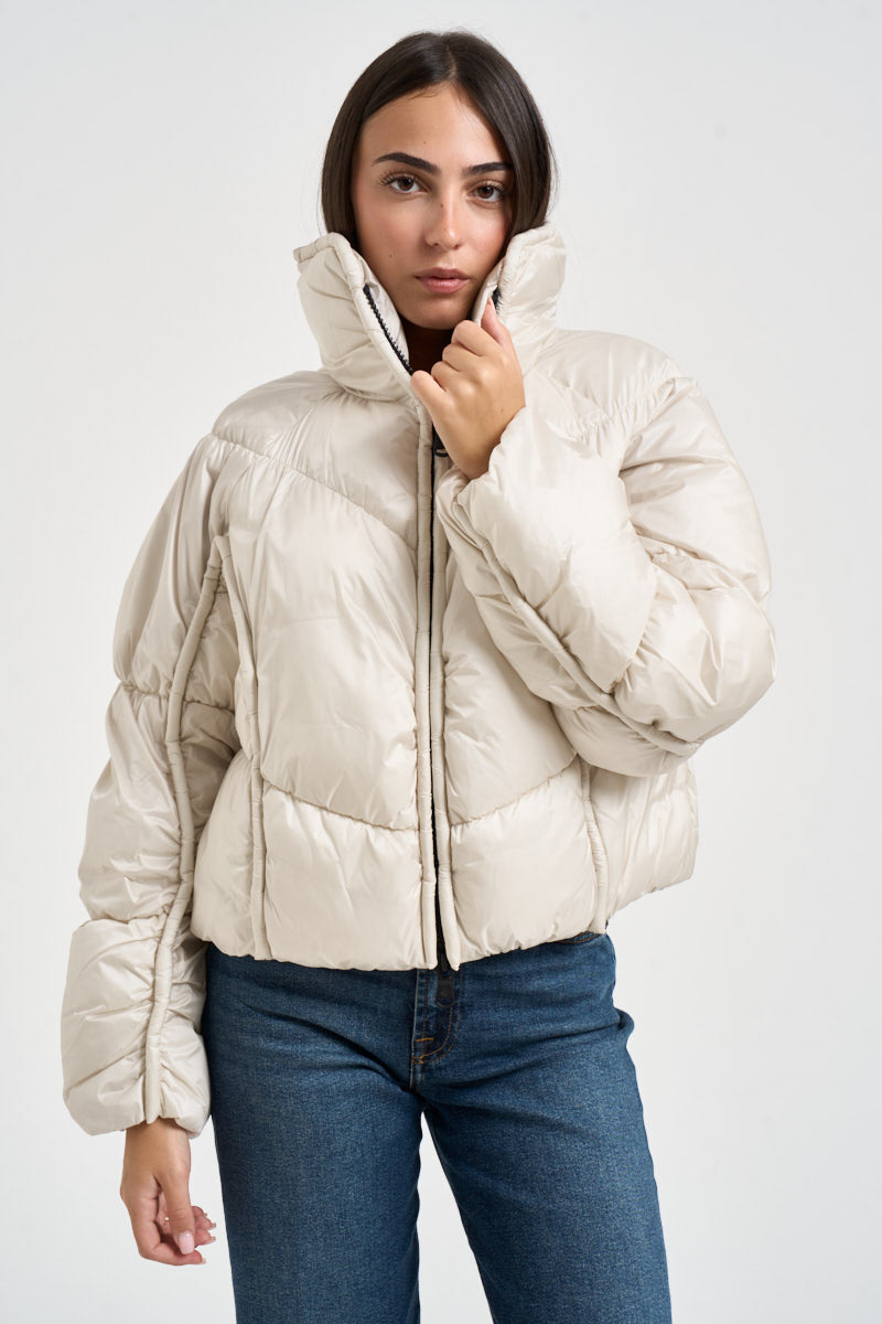 Piumino donna collo alto bianco latte G225431W WHSAN CANADIAN 