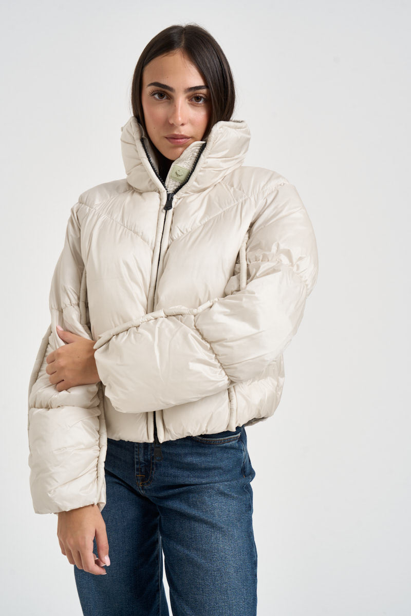 Piumino donna collo alto bianco latte G225431W WHSAN CANADIAN 
