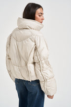 Piumino donna collo alto bianco latte G225431W WHSAN CANADIAN 