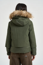 Piumino donna Noralee doppio tessuto verde G226352WFUR OLIVE CANADIAN 