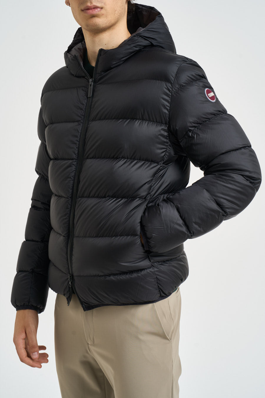 Piumino uomo con cappuccio nero 12000007 3JQ99 COLMAR 