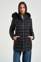 Piumino donna lungo nero 22000033E 2YO99 COLMAR 