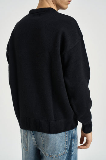 Maglia uomo girocollo nera - 4