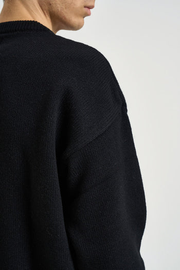 Maglia uomo girocollo nera - 5