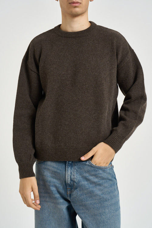 Maglia uomo girocollo marrone - 1
