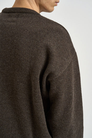 Maglia uomo girocollo marrone - 5