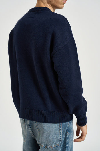 Maglia uomo girocollo blu notte - 4