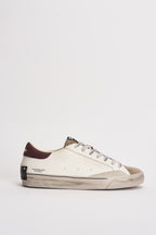 Sneakers uomo bianche e vinaccia 10051 10 CRIME LONDON 
