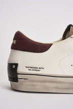 Sneakers uomo bianche e vinaccia 10051 10 CRIME LONDON 