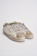 Sneakers uomo bianche e vinaccia 10051 10 CRIME LONDON 
