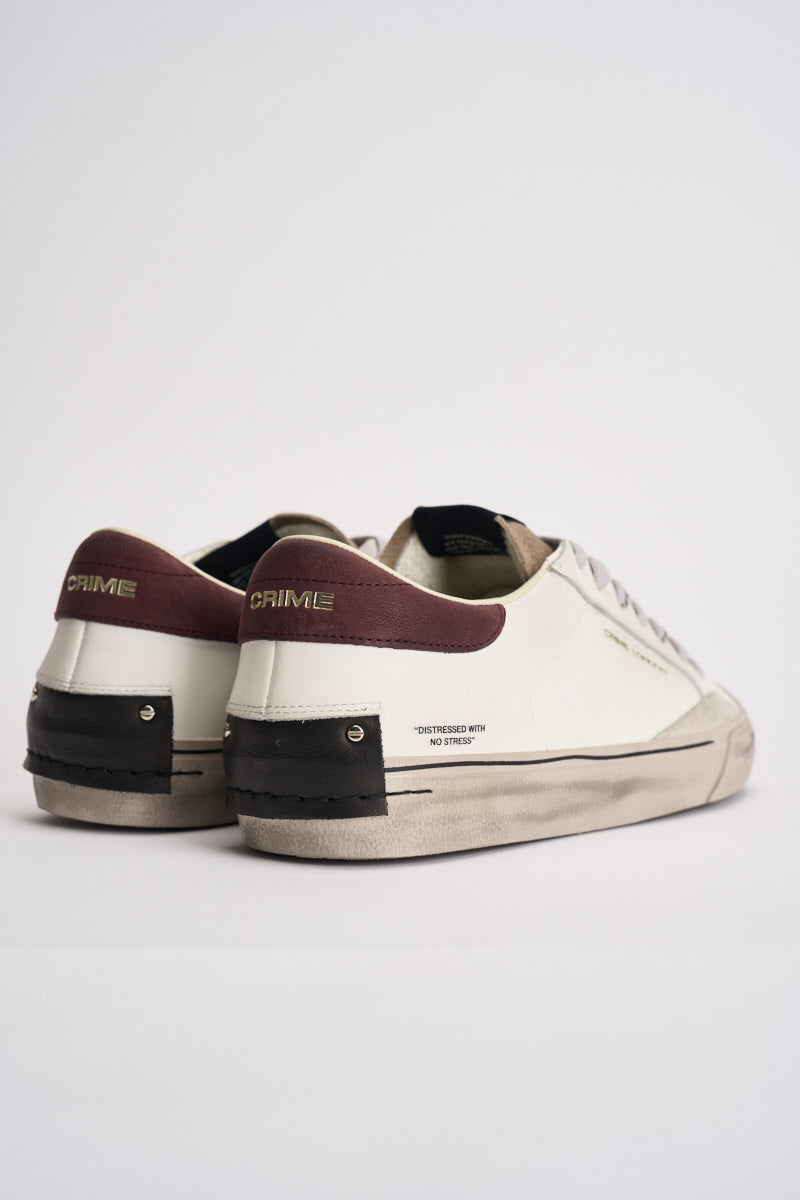 Sneakers uomo bianche e vinaccia 10051 10 CRIME LONDON 