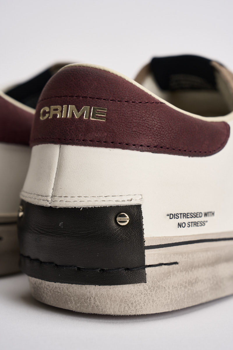 Sneakers uomo bianche e vinaccia 10051 10 CRIME LONDON 