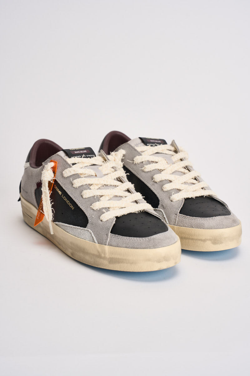 Sneakers uomo lacci sfrangiati grigie e nere 10104 30 CRIME LONDON 
