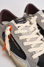Sneakers uomo lacci sfrangiati grigie e nere 10104 30 CRIME LONDON 