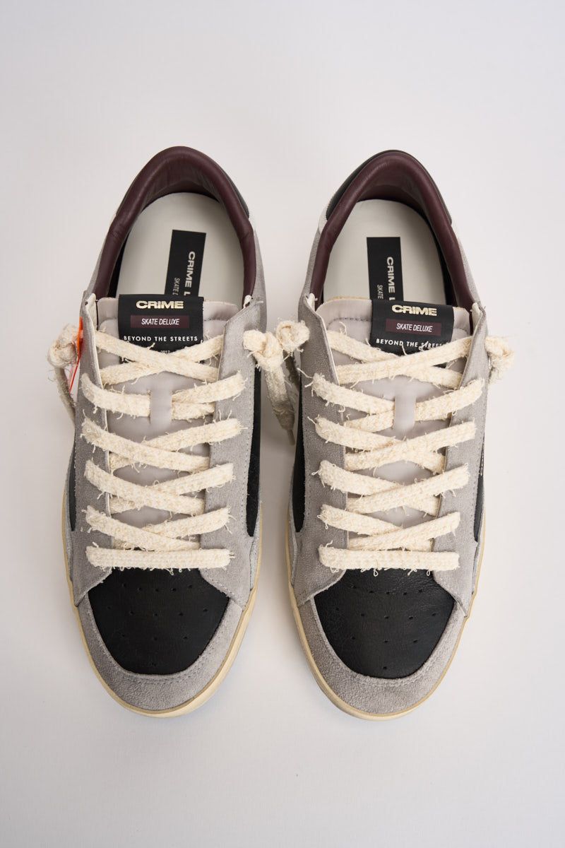 Sneakers uomo lacci sfrangiati grigie e nere 10104 30 CRIME LONDON 