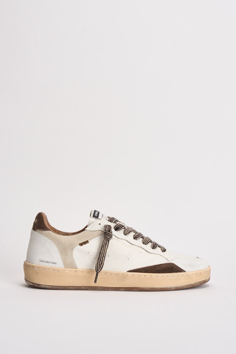 Sneakers uomo bianche e marroni 10200 10 CRIME LONDON 