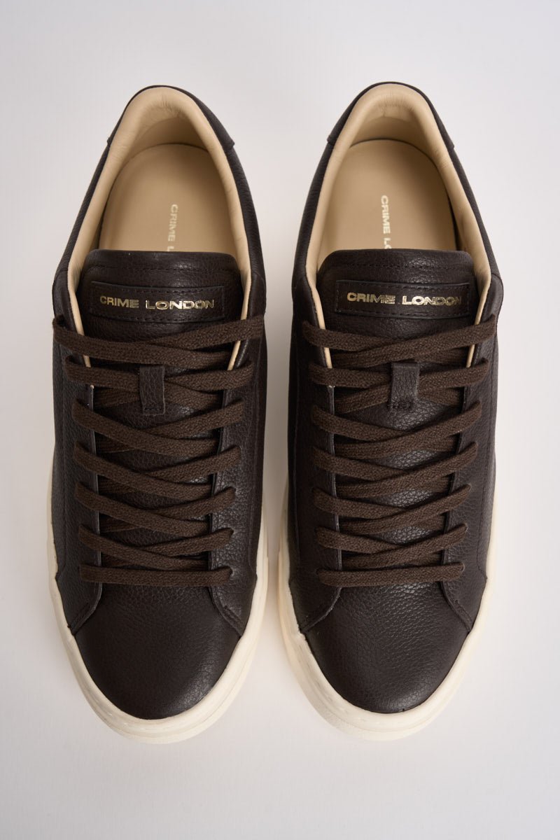 Sneakers uomo effetto martellato marrone scuro 10906 60 CRIME LONDON 