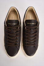 Sneakers uomo effetto martellato marrone scuro 10906 60 CRIME LONDON 