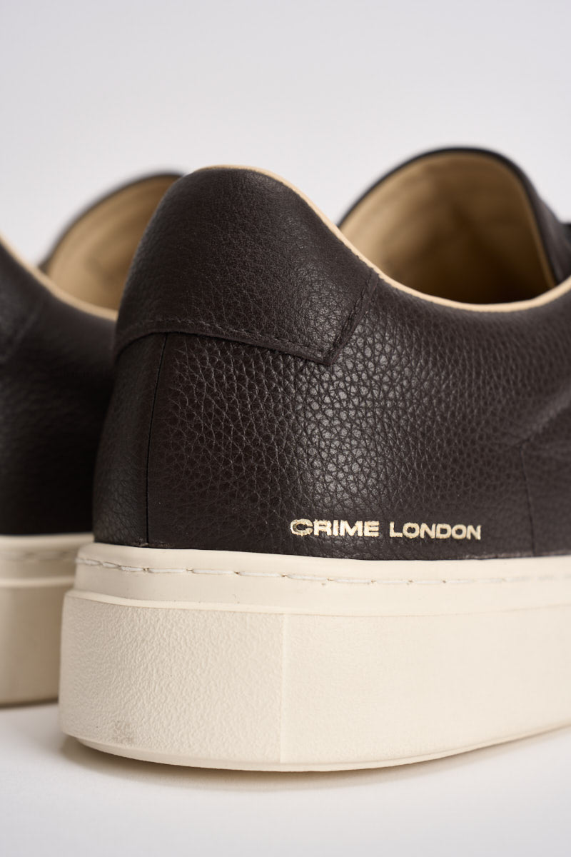 Sneakers uomo effetto martellato marrone scuro 10906 60 CRIME LONDON 