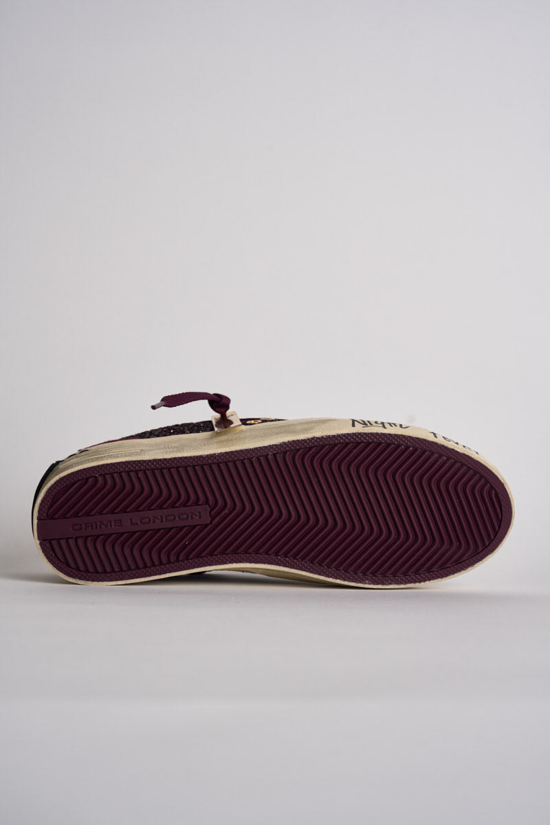 Sneakers donna con micro paillettes bordeaux 23100 71 CRIME LONDON 