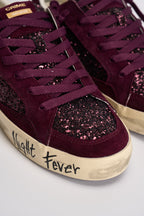 Sneakers donna con micro paillettes bordeaux 23100 71 CRIME LONDON 