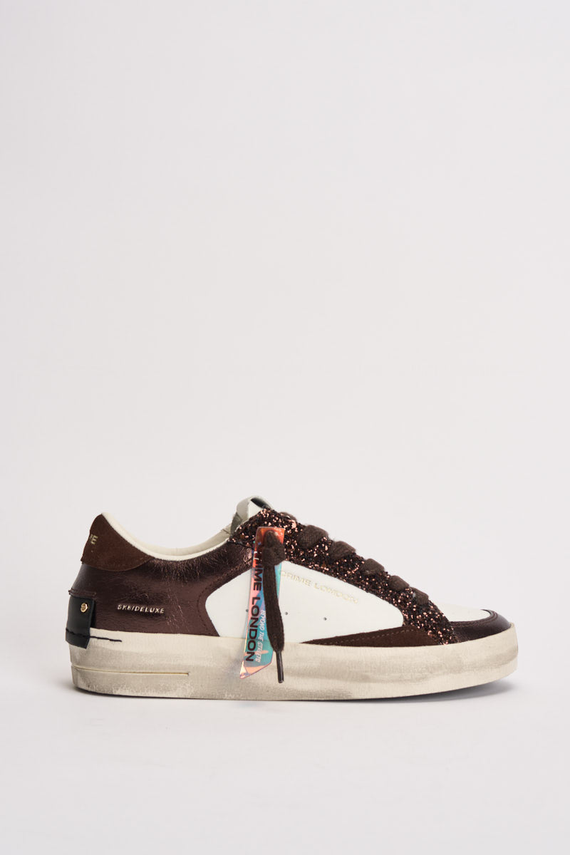 Sneakers donna bianche e marroni 23103 60 CRIME LONDON 