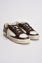 Sneakers donna bianche e marroni 23103 60 CRIME LONDON 