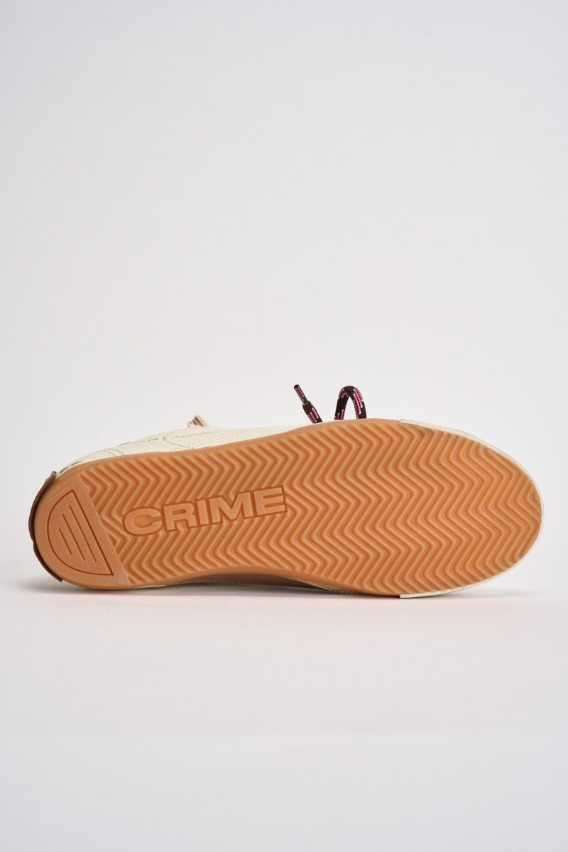 Sneakers donna con ciondolo panna 23603 10 CRIME LONDON 