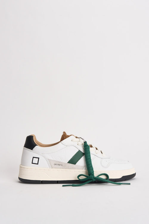 Sneakers uomo bianche con dettagli verdi, marroni e neri - 1