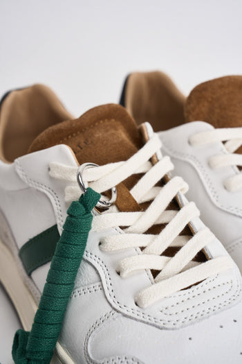 Sneakers uomo bianche con dettagli verdi, marroni e neri - 3