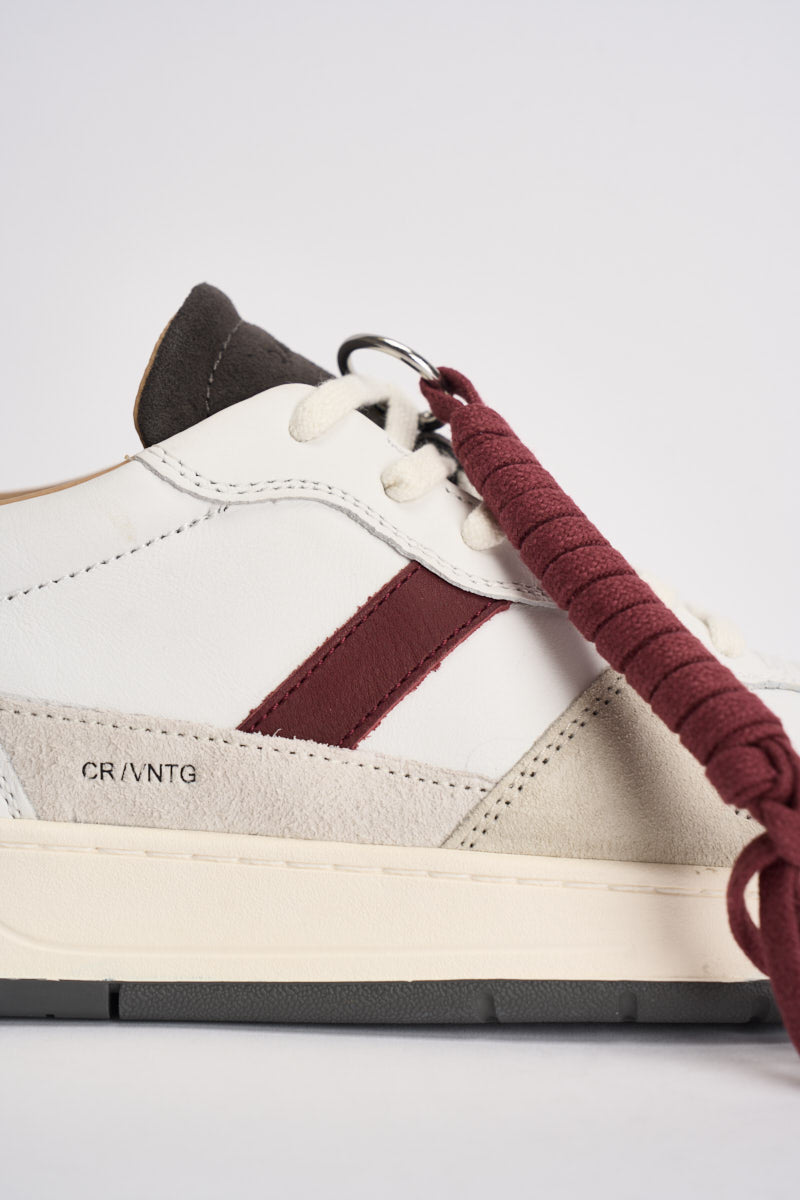 Sneakers uomo Court 2.0 bianche e bordeaux M451 C2VNWX D.A.T.E. 