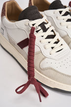 Sneakers uomo Court 2.0 bianche e bordeaux M451 C2VNWX D.A.T.E. 