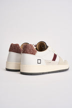 Sneakers uomo Court 2.0 bianche e bordeaux M451 C2VNWX D.A.T.E. 