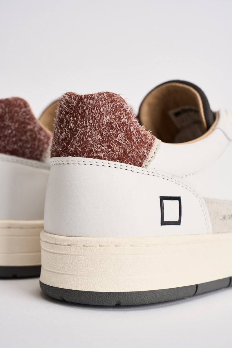 Sneakers uomo Court 2.0 bianche e bordeaux M451 C2VNWX D.A.T.E. 