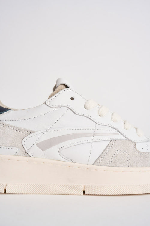 Sneakers uomo Torneo bianche, beige e blu - 2
