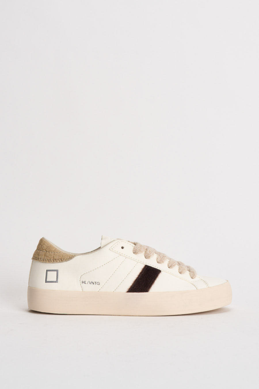 Sneakers uomo Hill Low Vintage bianche e beige W451 HLVNMK D.A.T.E. 