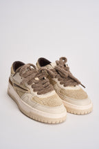 Sneakers donna Torneo bianco e beige W451 TOCCBI D.A.T.E. 
