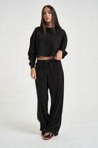 Felpa donna cropped nera A22307 0TJBU9XX DIESEL 