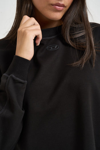 Felpa donna cropped nera - 3