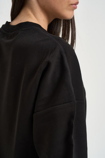 Felpa donna cropped nera - 5
